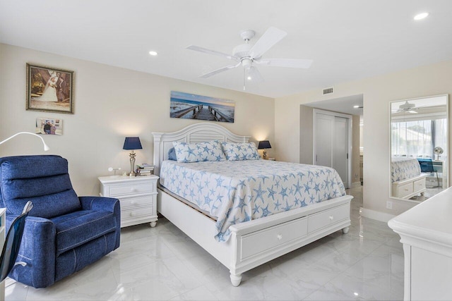 bedroom with ceiling fan