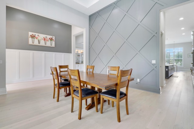 dining area featuring light hardwood / wood-style flooring