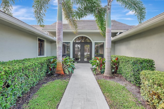 entrance to property with french doors