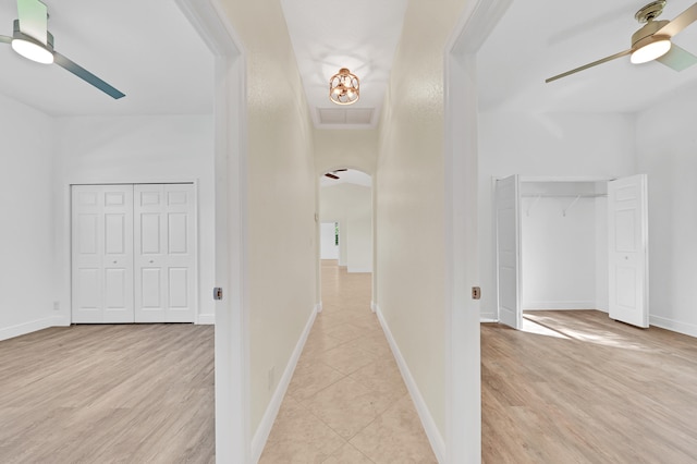 hall featuring light hardwood / wood-style floors