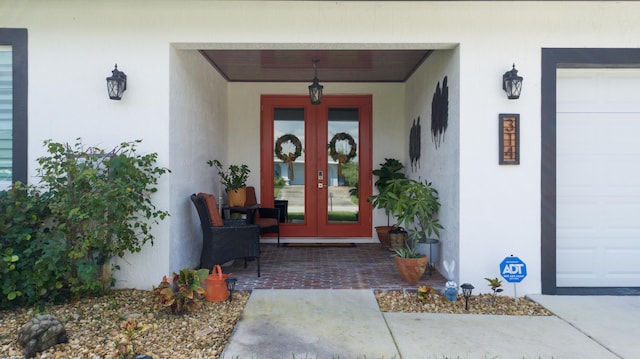 doorway to property with french doors