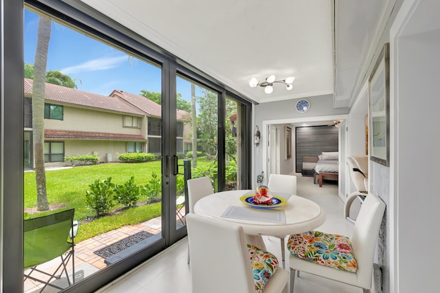 interior space featuring crown molding