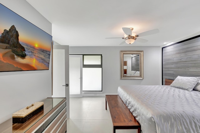 bedroom with a closet and ceiling fan