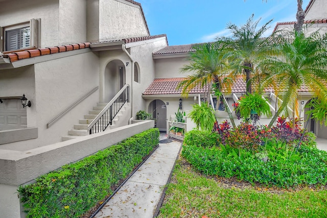 view of property featuring a garage