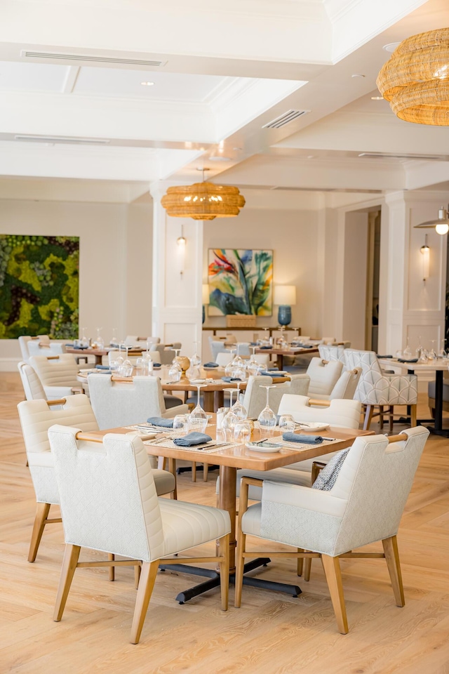 dining room featuring ceiling fan with notable chandelier