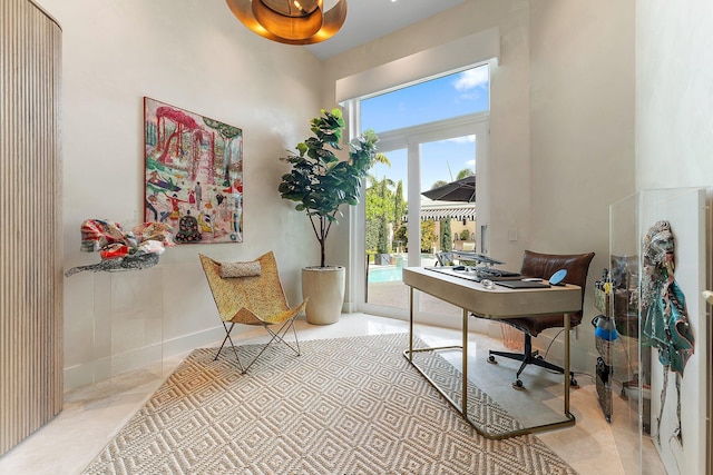 office space with french doors