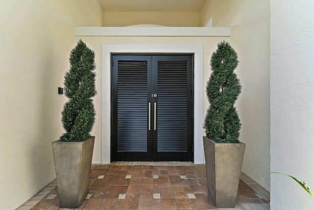 entrance to property with french doors