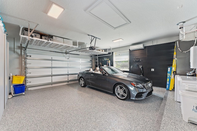 garage with a wall mounted air conditioner