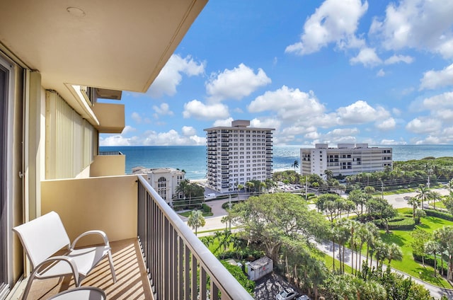 balcony with a water view