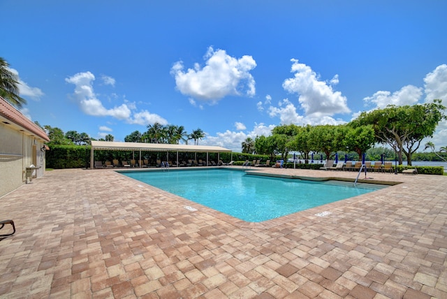 view of pool with a patio