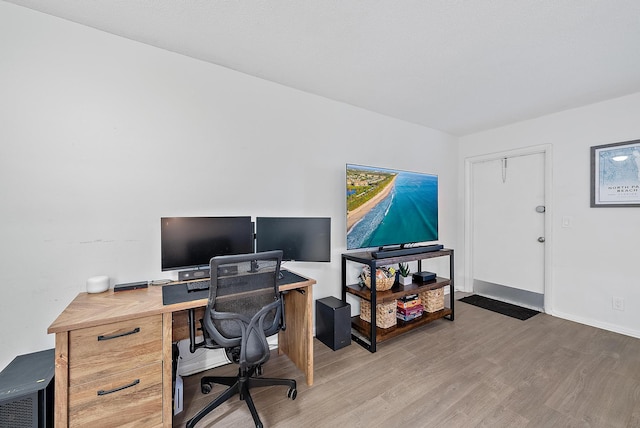 office area featuring light wood-type flooring