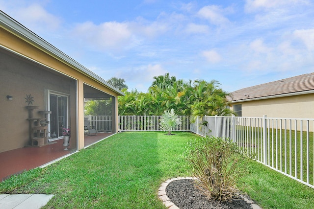 view of yard with a patio area