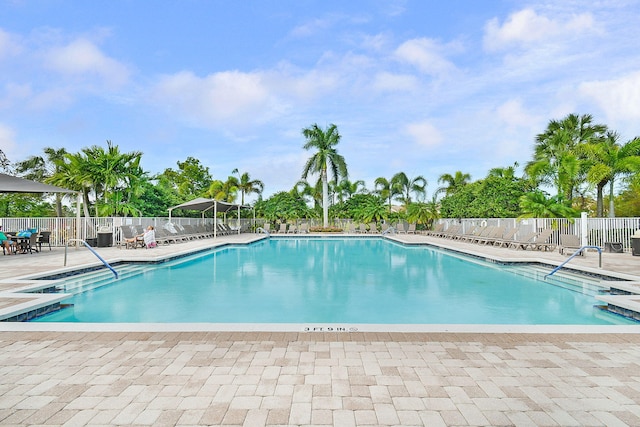 view of pool featuring a patio area