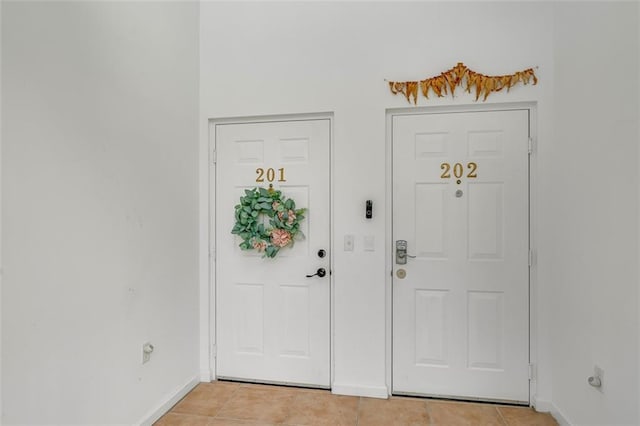 view of tiled foyer