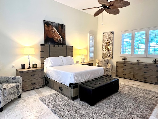 bedroom with ceiling fan