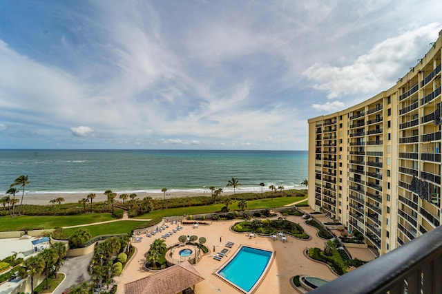 water view featuring a beach view