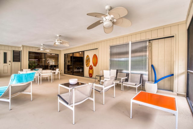 view of patio / terrace featuring ceiling fan