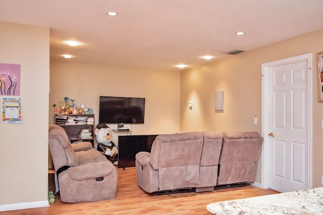 living room featuring light hardwood / wood-style floors