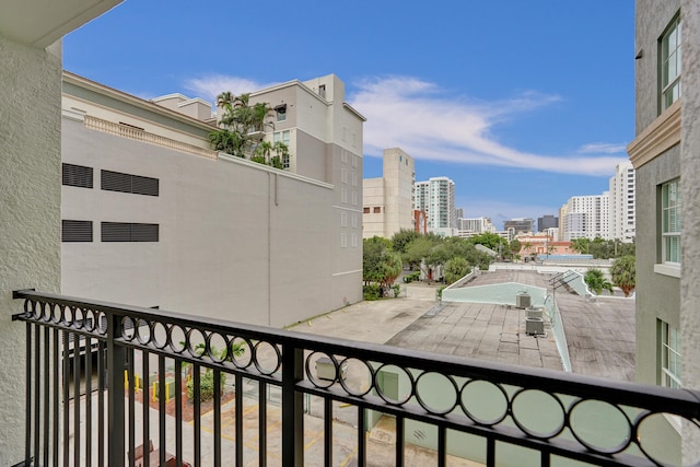 balcony with a patio area