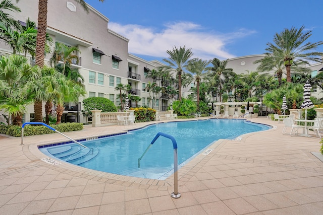 view of pool with a patio