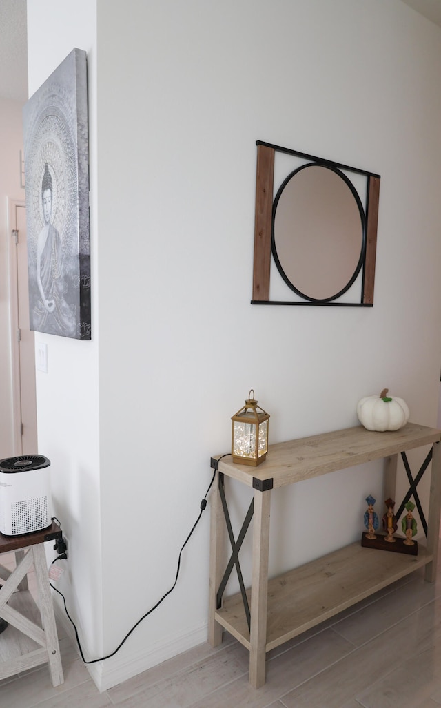 interior details with hardwood / wood-style flooring