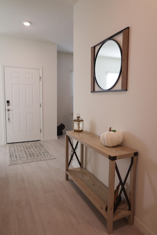 entrance foyer featuring light wood-type flooring