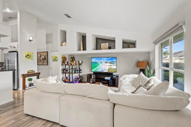 living room featuring light hardwood / wood-style floors