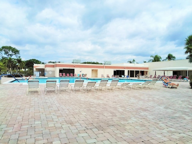 view of pool featuring a patio