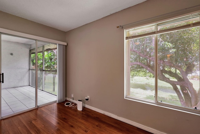 empty room featuring hardwood / wood-style floors and a wealth of natural light