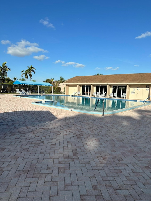 view of pool with a patio area