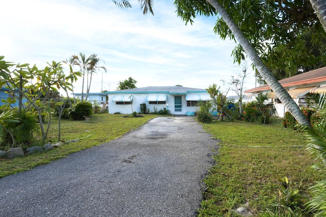 ranch-style house with a front yard