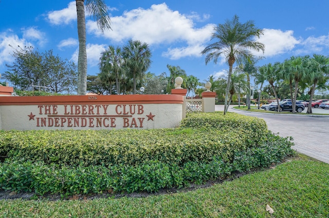 view of community sign