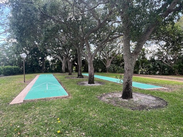 view of home's community with a yard