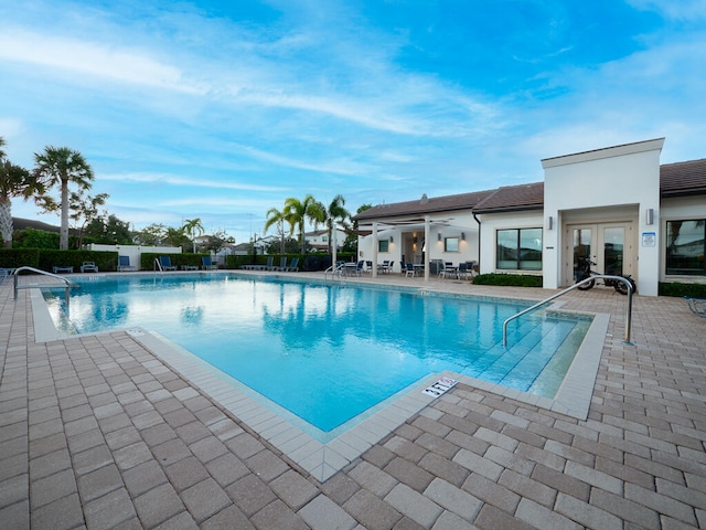 view of pool featuring a patio