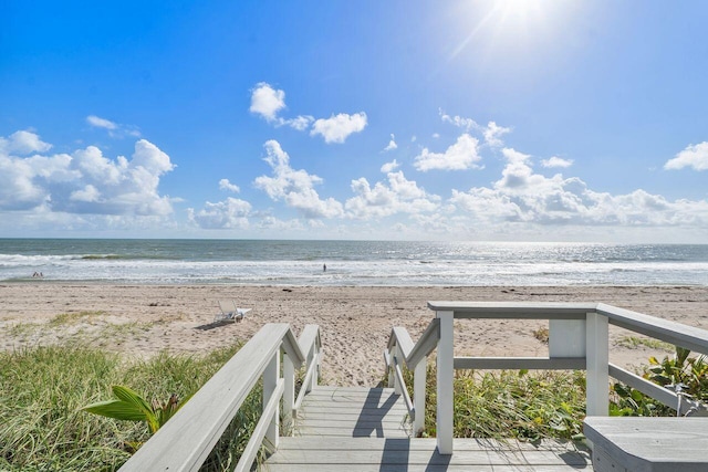 water view with a view of the beach