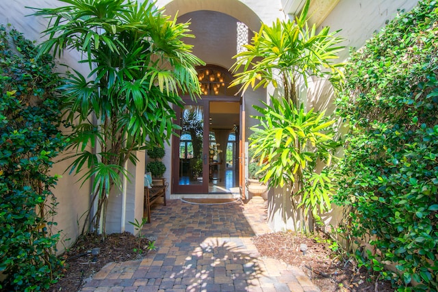 doorway to property with french doors