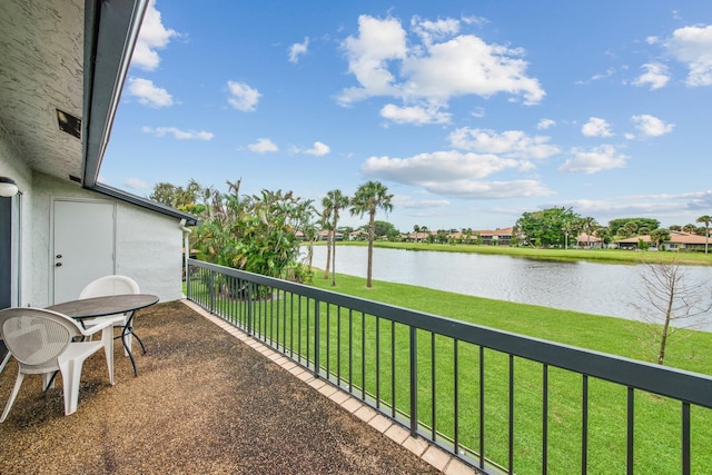 balcony with a water view