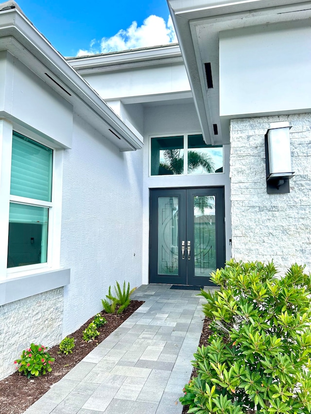 entrance to property with french doors