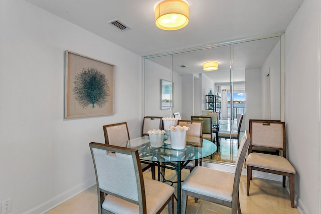 view of tiled dining space