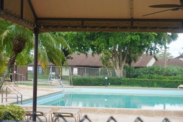 view of pool featuring a patio