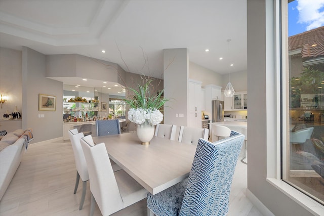 dining room featuring light hardwood / wood-style floors