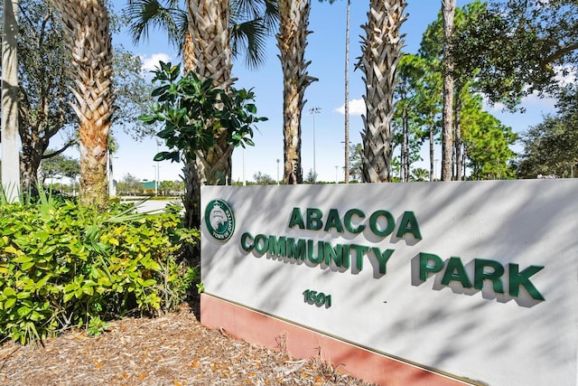 view of community sign