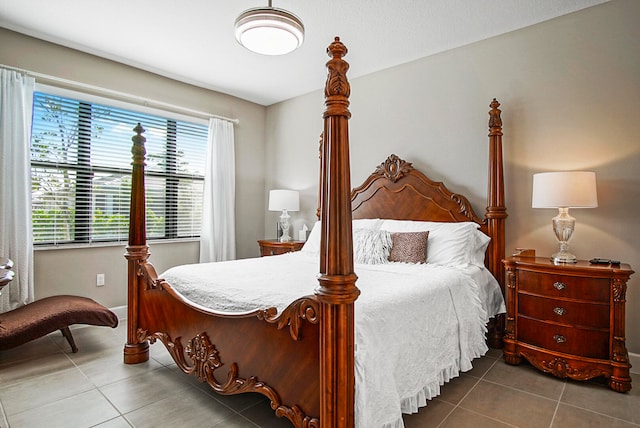 bedroom featuring tile patterned floors