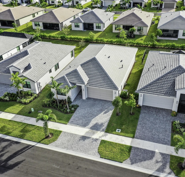 aerial view with a residential view
