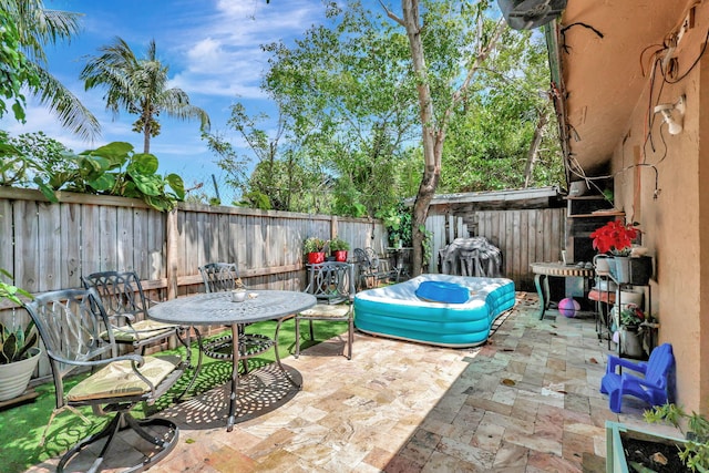 view of patio / terrace with a grill