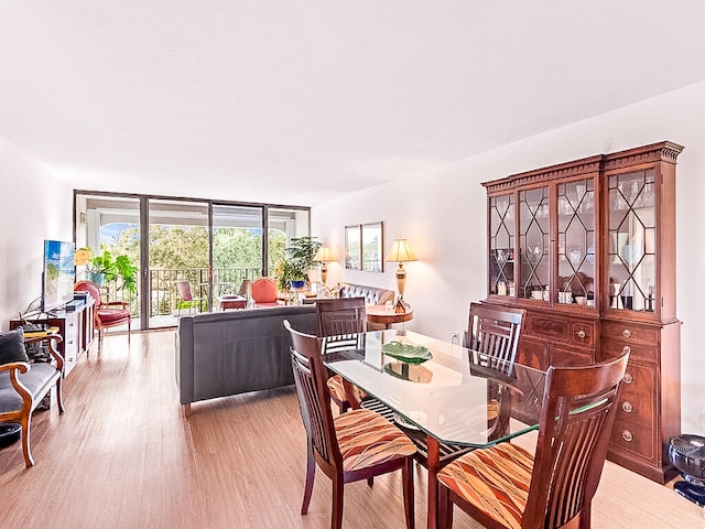 dining room with light hardwood / wood-style floors