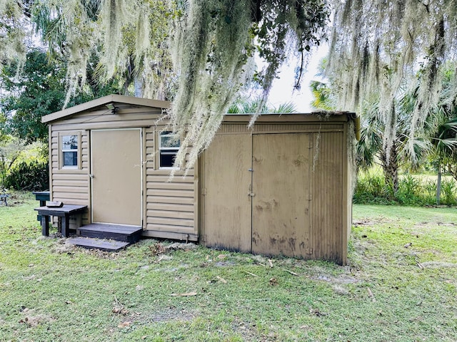 view of shed