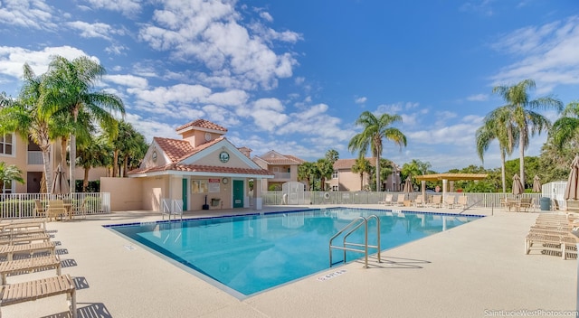 view of pool with a patio