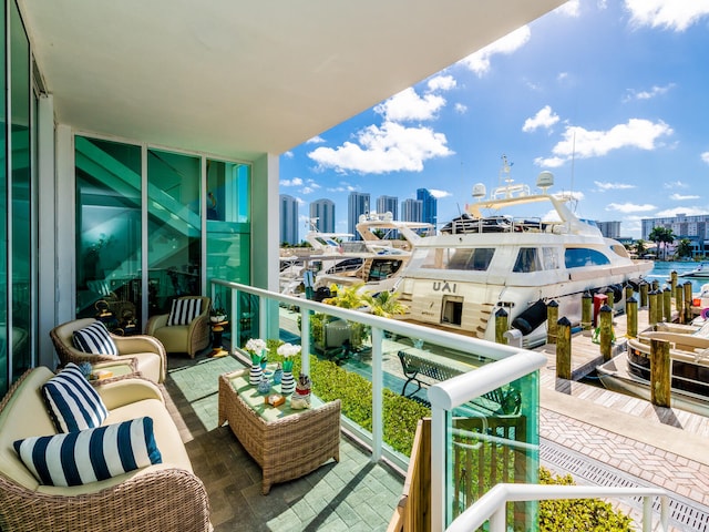 balcony with a water view