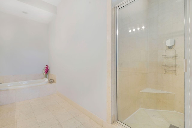 bathroom with independent shower and bath